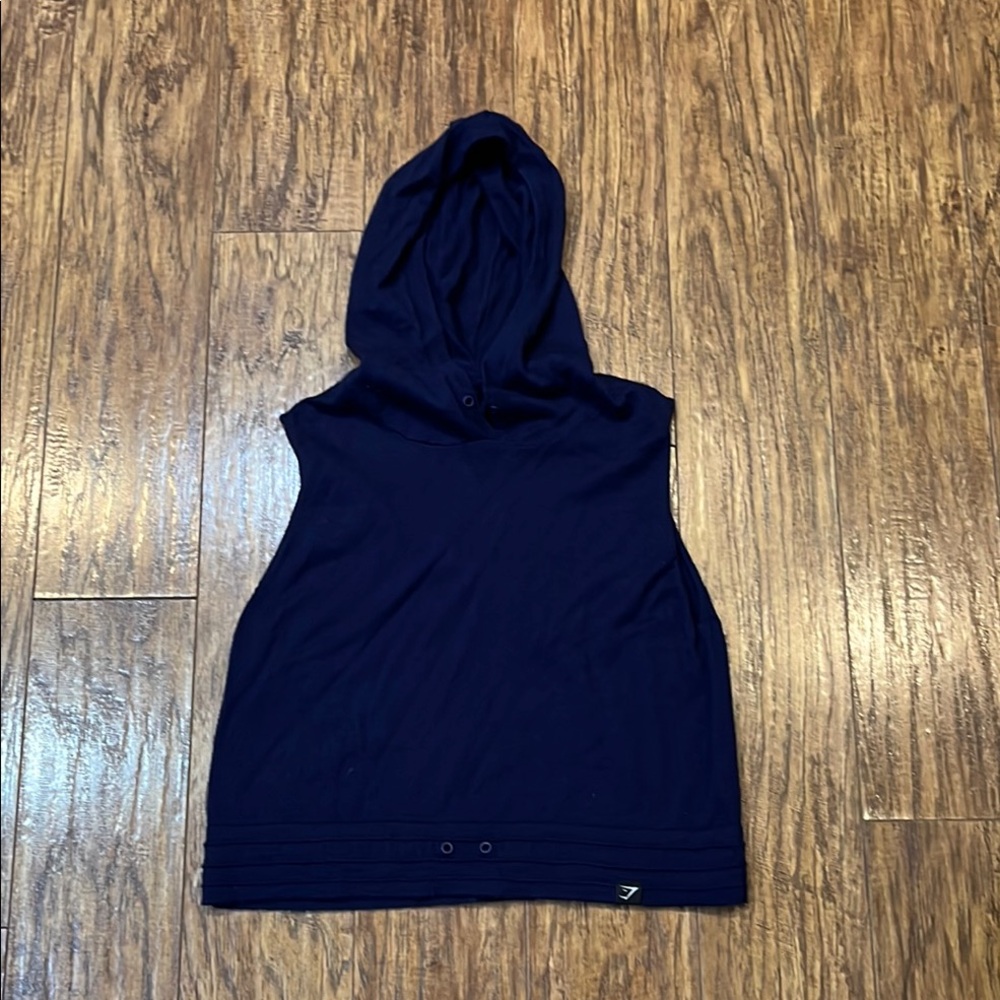 Gymshark Navy Sleeveless Hoodie
